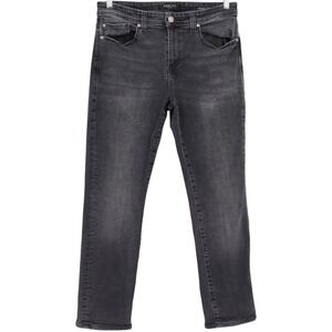 Fidelity Denim Jimmy Slim Straight Jeans Mens Size 34 Shadow Black M21820 Denim